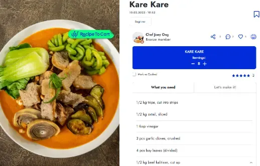 Nom website recipes